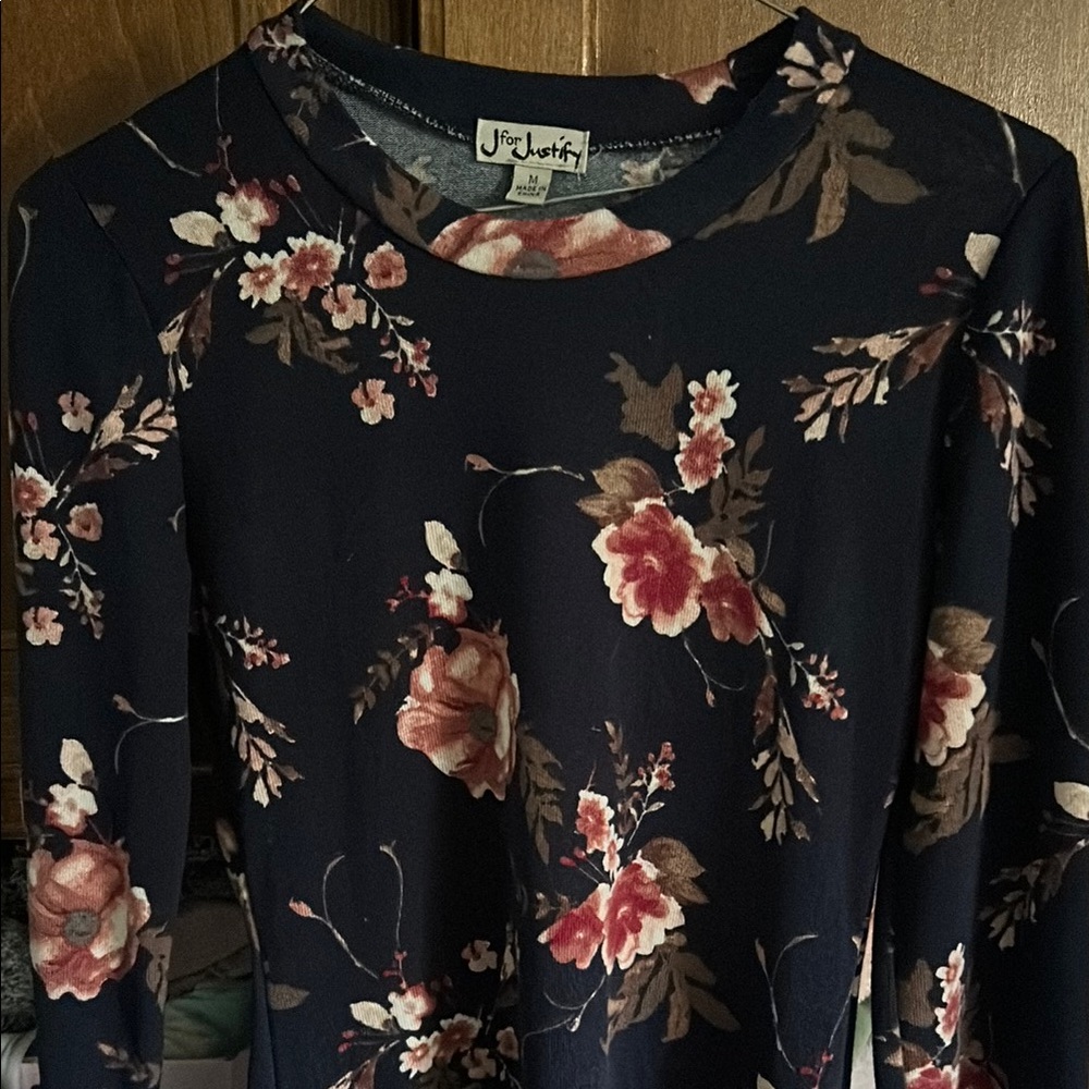 J for Justify Floral Midi Dress - Navy and Pink